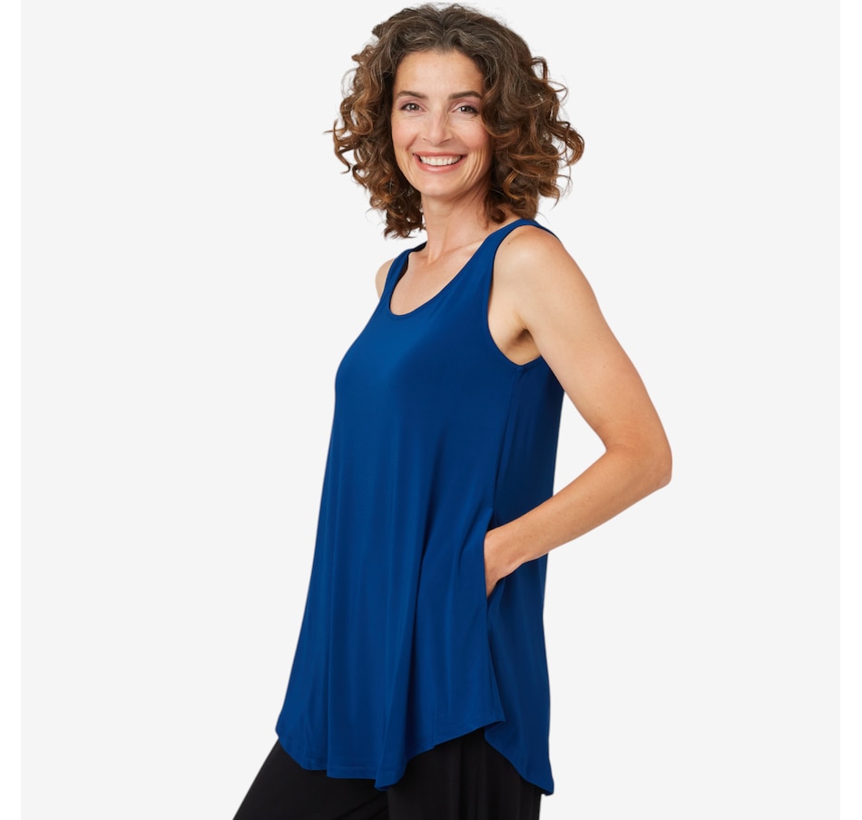 Image 102479_BLU.jpg, Product 102-479 / Price $39.88, Red Coral Tank with Pockets from Red Coral Fashions on TSC.ca's Fashion department