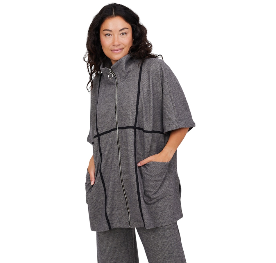 Image 102530_GRY.jpg, Product 102-530 / Price $139.88, Shannon Passero Sophia Herringbone Poncho from Shannon Passero on TSC.ca's Fashion department