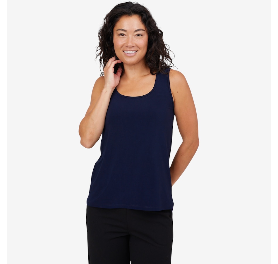 Image 102567_NVY.jpg, Product 102-567 / Price $34.88, Kim & Co. Brazil Knit Front To Back Reversible Essential Sleeveless Top from Kim & Co. on TSC.ca's Fashion department