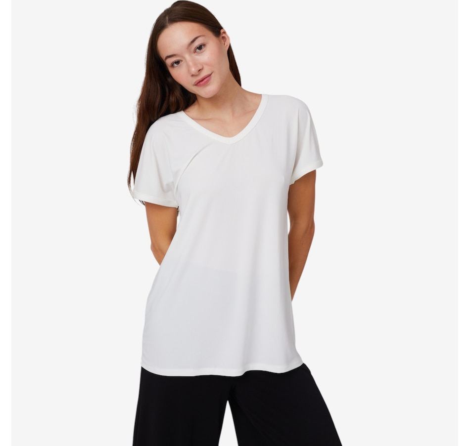 Image 102572_ECR.jpg, Product 102-572 / Price $19.33, Kim & Co. Brazil Knit Back To Front Reversible Short Sleeve Top from Kim & Co. on TSC.ca's Fashion department