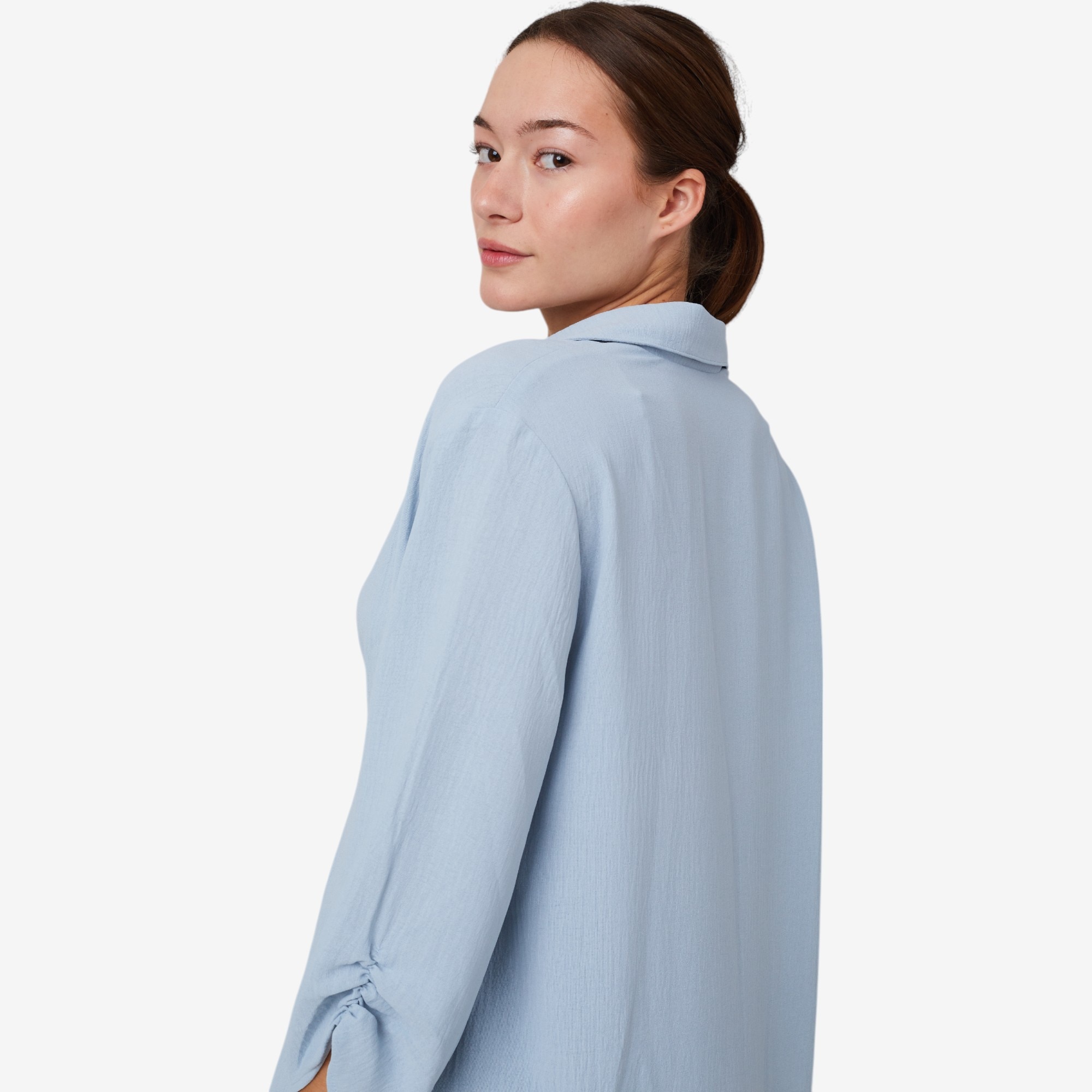 Kim & Co. Crinkle Poplin 3/4 Ruched Sleeve Emma Shirt - TSC.ca
