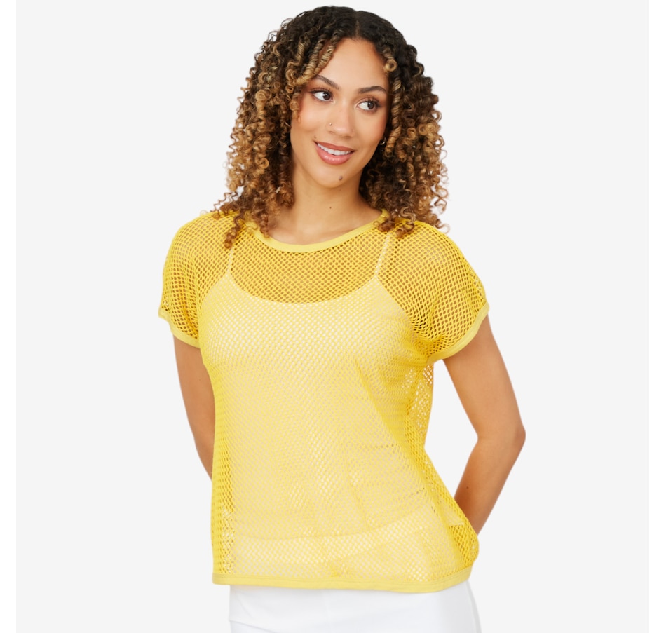 Image 102577_RAYFR.jpg, Product 102-577 / Price $17.33, Mr. Max Open Knit Short Sleeve Top from Mr. Max on TSC.ca's Fashion department