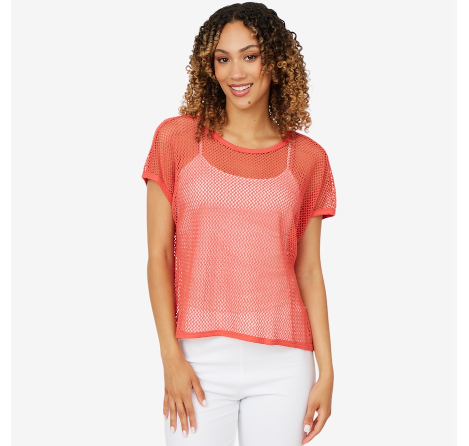 Image 102577_SNCRL.jpg, Product 102-577 / Price $17.33, Mr. Max Open Knit Short Sleeve Top from Mr. Max on TSC.ca's Fashion department