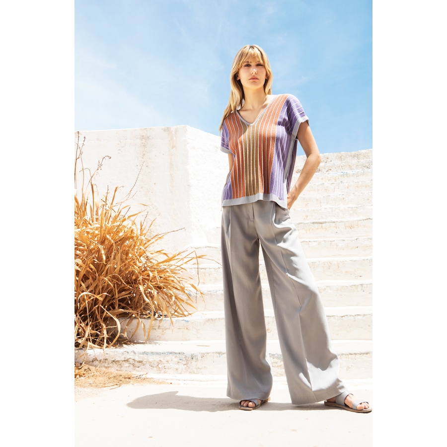 Image 102633_ALTMORE1.jpg, Product 102-633 / Price $29.33, Aggel Knitwear Lurex Relaxed V-Neck Top from Aggel on TSC.ca's Fashion department