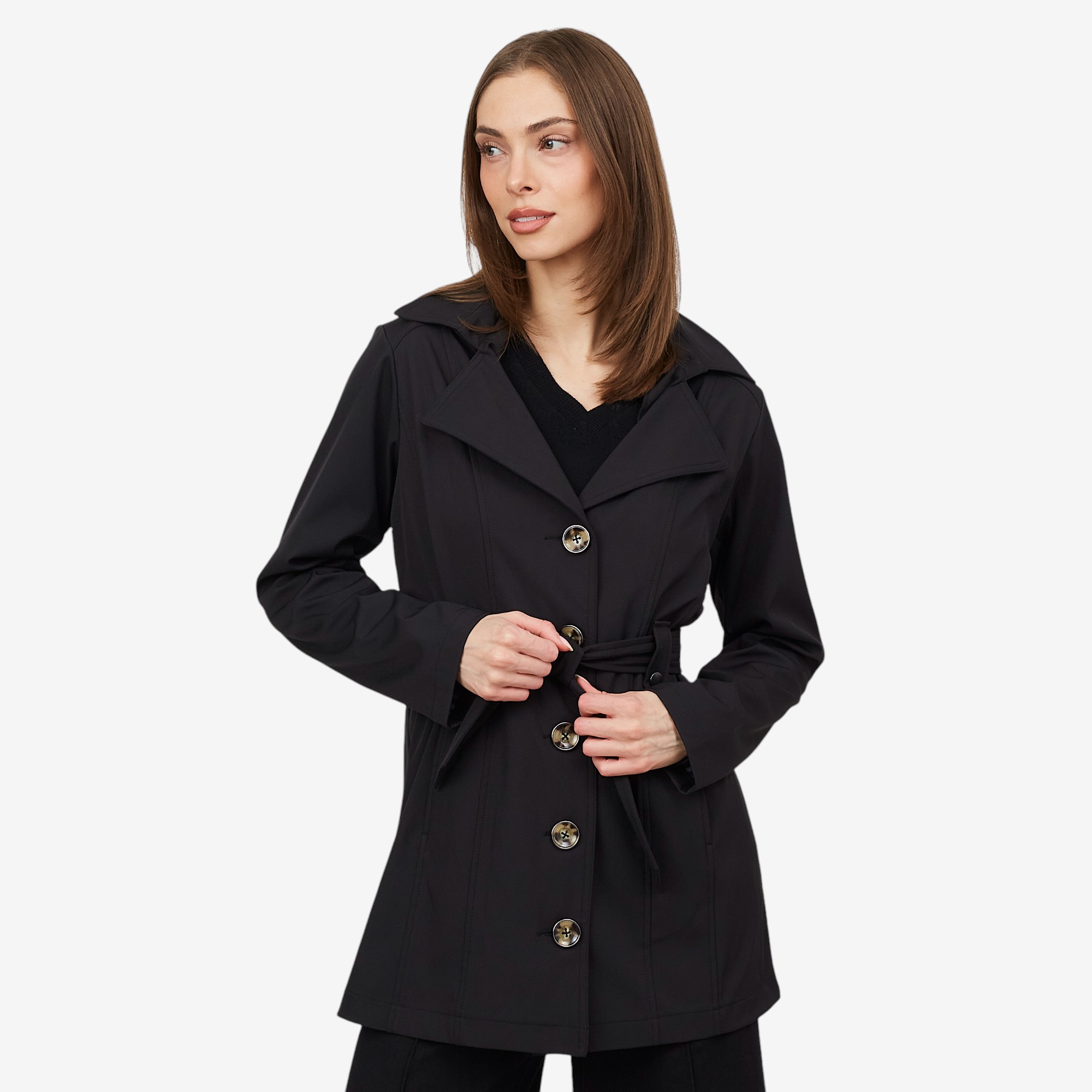 Point Zero Women's Hooded Harmony Belted Trench Perfection - TSC.ca