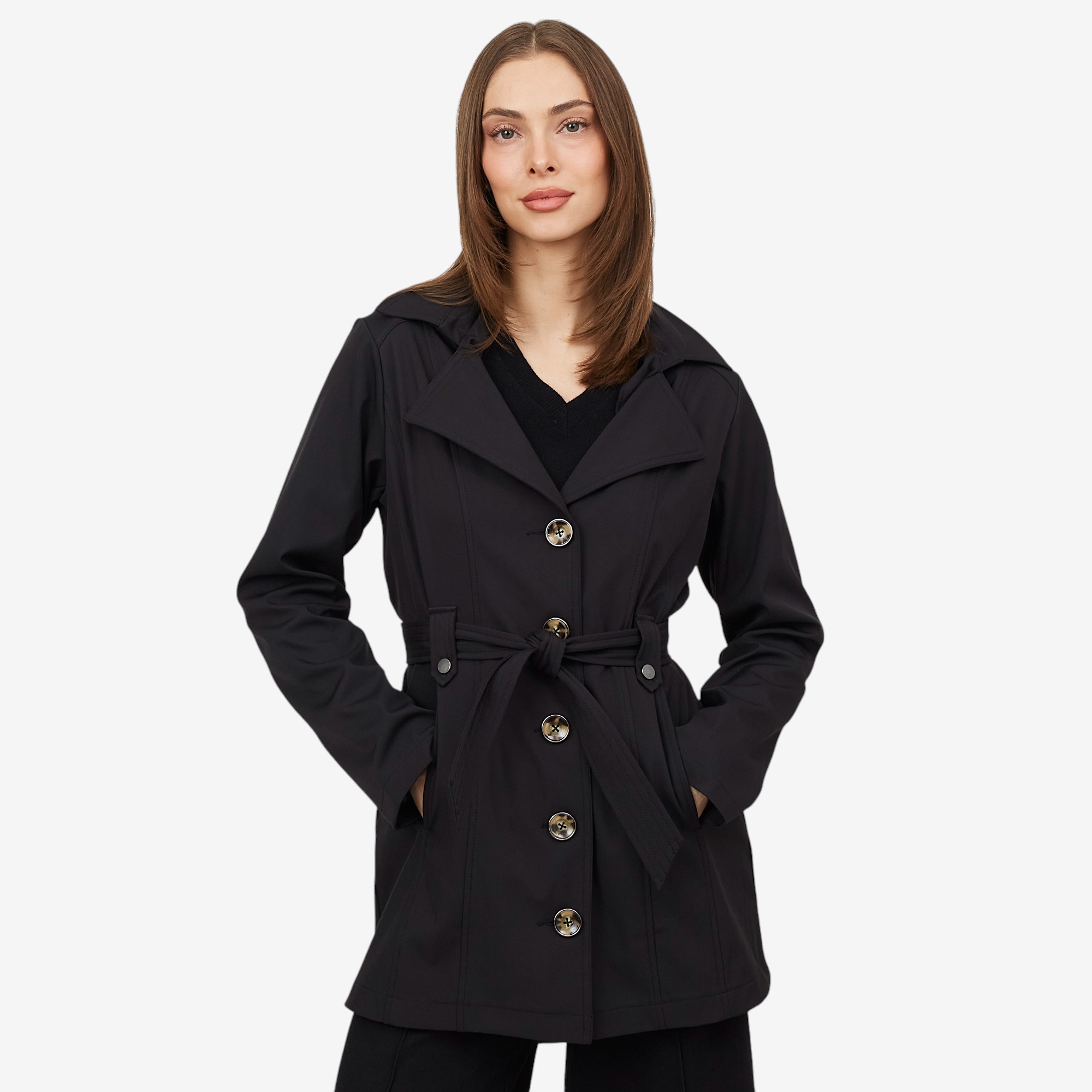Point Zero Women's Hooded Harmony Belted Trench Perfection - TSC.ca