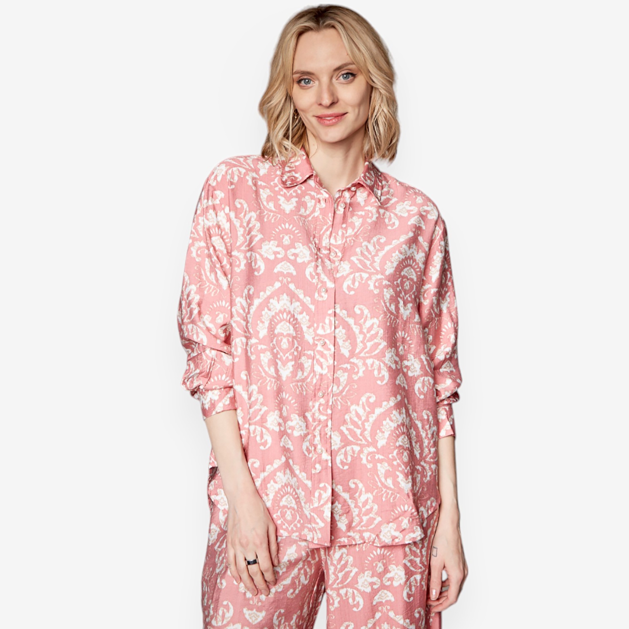 Modern Identity Button Front Blouse - TSC.ca