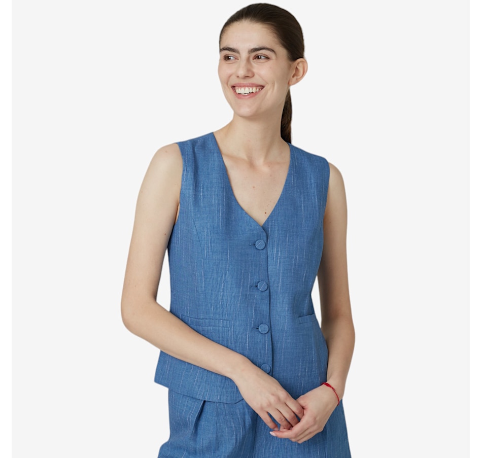 Image 102682_BLU.jpg, Product 102-682 / Price $19.33, Modern Identity Button Front Vest from Modern Identity on TSC.ca's Fashion department