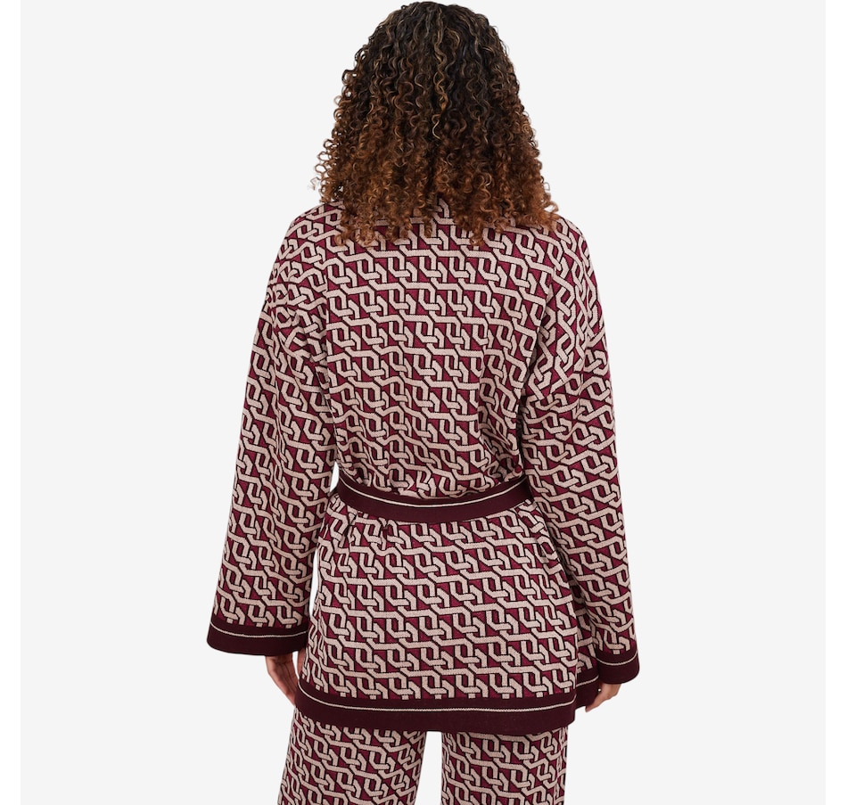 Image 102720_ALTMORE5.jpg, Product 102-720 / Price $159.99, Aggel Lurex Wool Blend Jacquard Cardigan from Aggel on TSC.ca's Fashion department