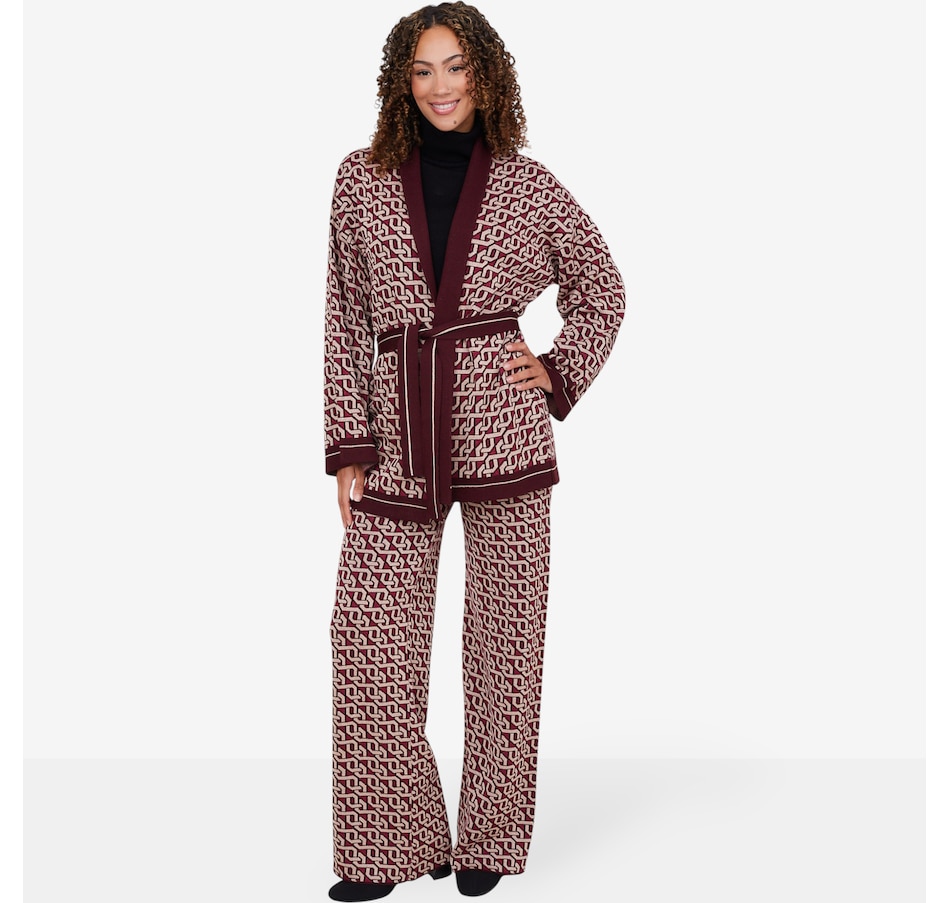 Image 102720_ALTMORE6.jpg, Product 102-720 / Price $159.99, Aggel Lurex Wool Blend Jacquard Cardigan from Aggel on TSC.ca's Fashion department
