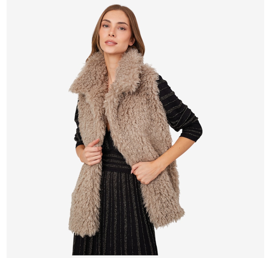 Image 102727_GRY.jpg, Product 102-727 / Price $249.99, Aggel Faux Alpaca Fur Vest from Aggel on TSC.ca's Fashion department