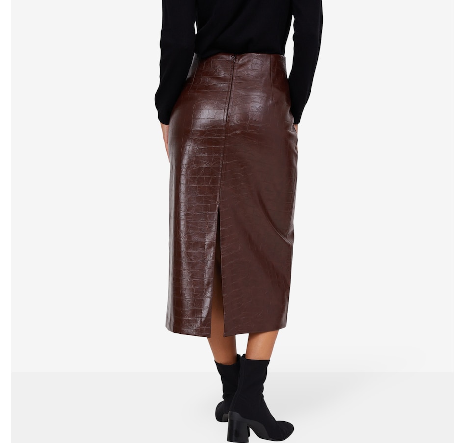 Image 102728_ALTMORE2.jpg, Product 102-728 / Price $129.99, Aggel Faux Croco Leather Skirt from Aggel on TSC.ca's Fashion department