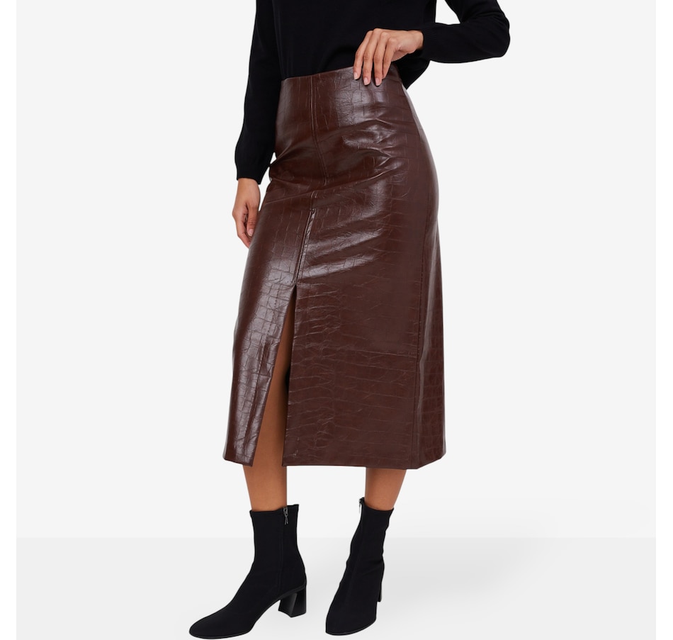 Image 102728_ALTMORE3.jpg, Product 102-728 / Price $129.99, Aggel Faux Croco Leather Skirt from Aggel on TSC.ca's Fashion department