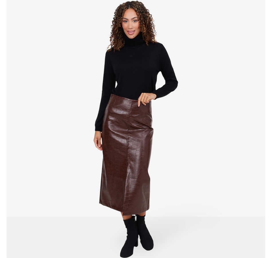 Image 102728_ALTMORE4.jpg, Product 102-728 / Price $129.99, Aggel Faux Croco Leather Skirt from Aggel on TSC.ca's Fashion department