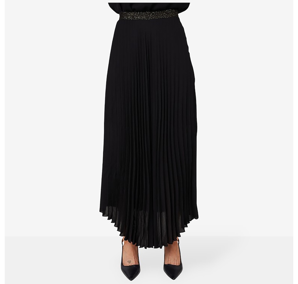 Image 102737_BLK.jpg, Product 102-737 / Price $199.99, Aggel Maxi Georgette Skirt with Knitted Details from Aggel on TSC.ca's Fashion department
