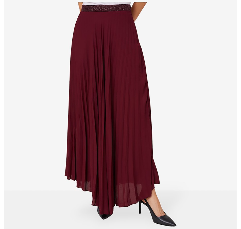 Image 102737_BORDX.jpg, Product 102-737 / Price $199.99, Aggel Maxi Georgette Skirt with Knitted Details from Aggel on TSC.ca's Fashion department