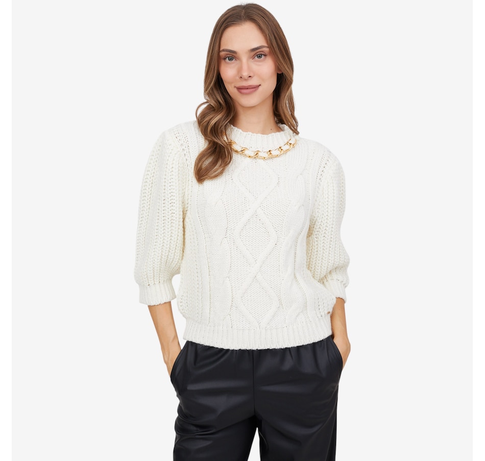 Image 102740_ALTMORE1.jpg, Product 102-740 / Price $149.99, Aggel Chain Embellished Chunky Crop Knit Sweater from Aggel on TSC.ca's Fashion department