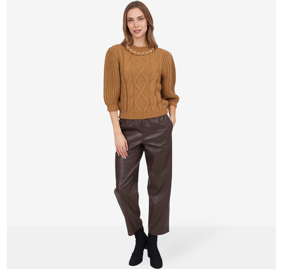 Image 102740_ALTMORE6.jpg, Product 102-740 / Price $149.99, Aggel Chain Embellished Chunky Crop Knit Sweater from Aggel on TSC.ca's Fashion department