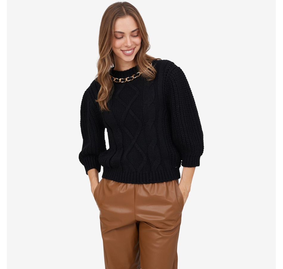 Image 102740_ALTMORE7.jpg, Product 102-740 / Price $149.99, Aggel Chain Embellished Chunky Crop Knit Sweater from Aggel on TSC.ca's Fashion department