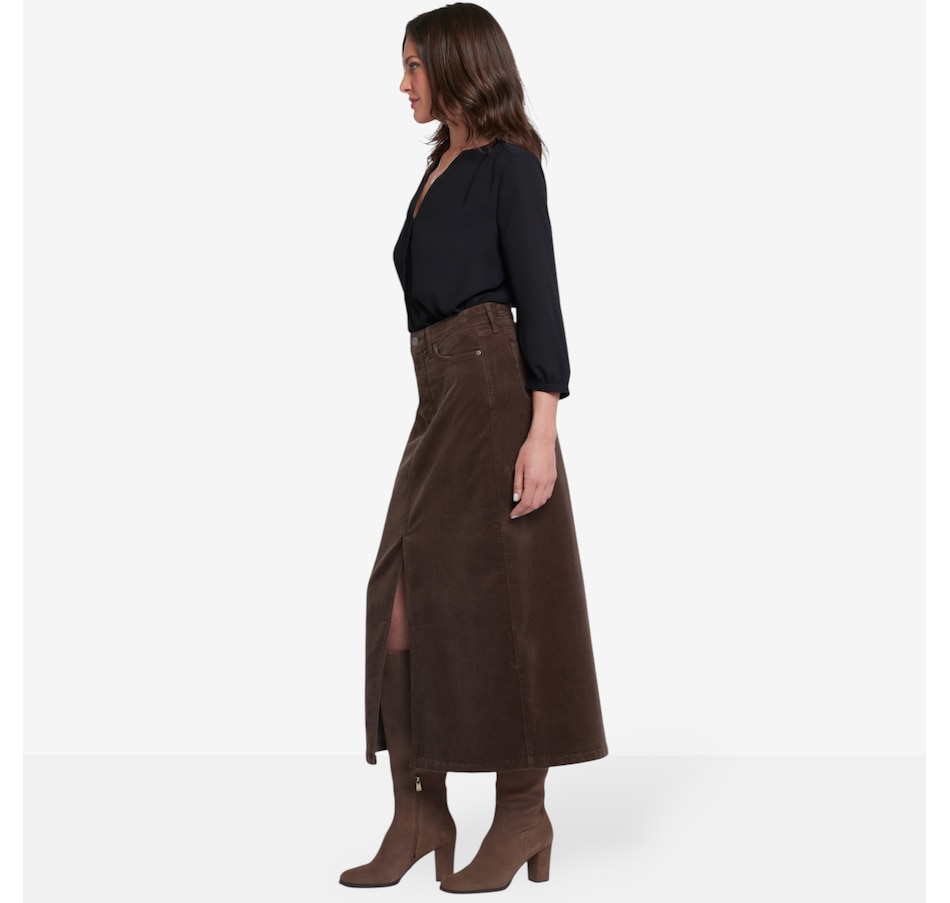 Image 102863_ALTMORE2.jpg, Product 102-863 / Price $104.88, NYDJ Corduroy Long Skirt with Front Slit from NYDJ on TSC.ca's Fashion department