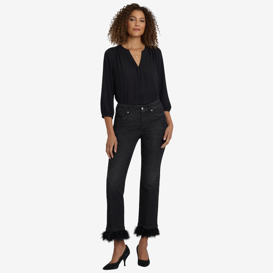 Image 102873_ALTMORE1.jpg, Product 102-873 / Price $59.33, NYDJ Marilyn Straight Leg Ankle Jean with Detachable Feather Trim from NYDJ on TSC.ca's Fashion department