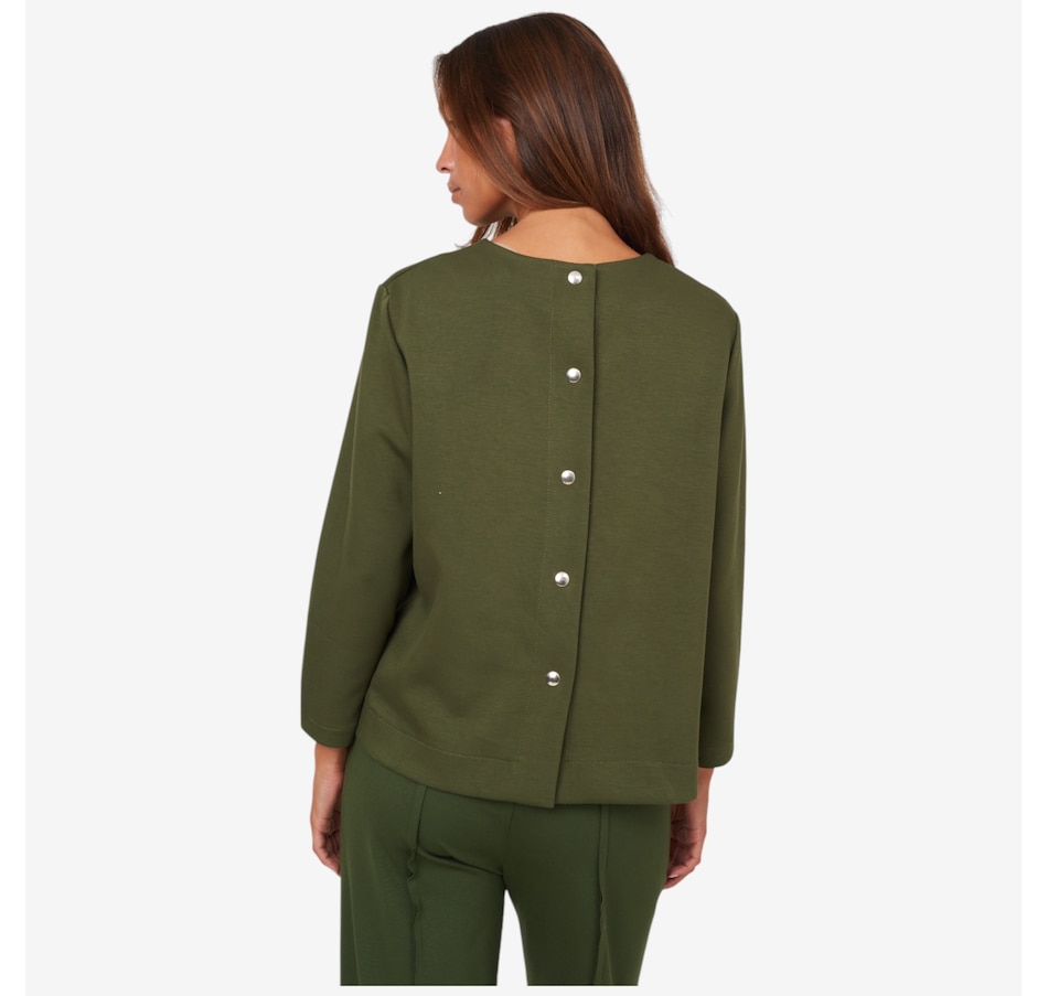 Image 102886_ALTMORE3.jpg, Product 102-886 / Price $85.00, M Made In Italy Crew Neck Sweatshirt with Back Snap Button Closure from M Made in Italy on TSC.ca's Fashion department