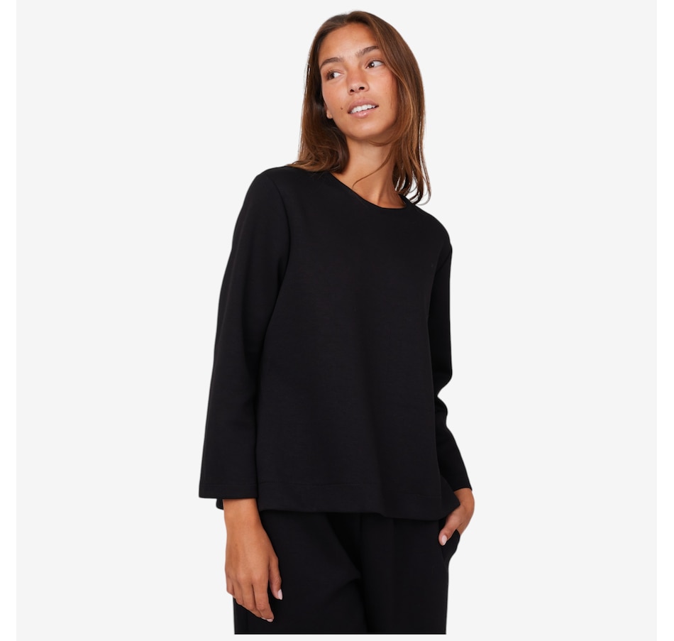 Image 102886_BLK.jpg, Product 102-886 / Price $85.00, M Made In Italy Crew Neck Sweatshirt with Back Snap Button Closure from M Made in Italy on TSC.ca's Fashion department