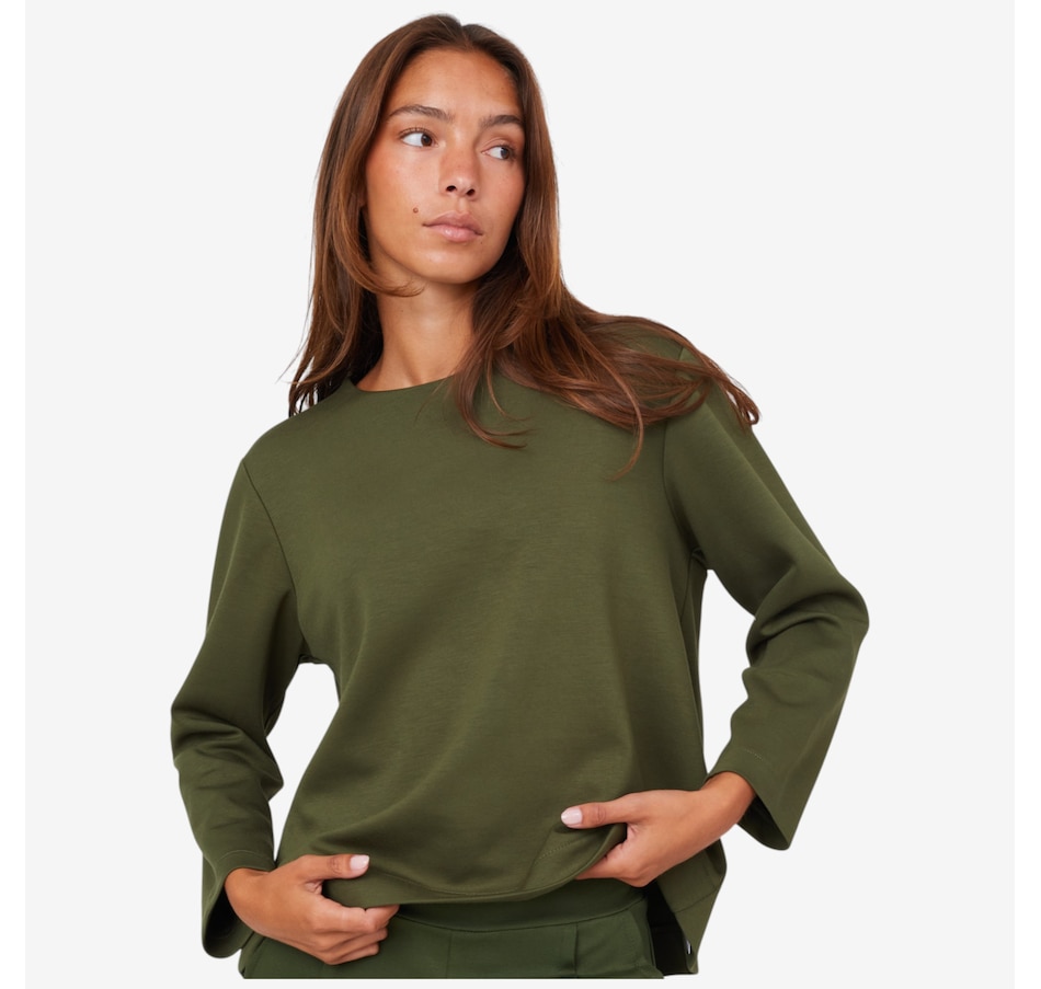 Image 102886_BONSA.jpg, Product 102-886 / Price $85.00, M Made In Italy Crew Neck Sweatshirt with Back Snap Button Closure from M Made in Italy on TSC.ca's Fashion department