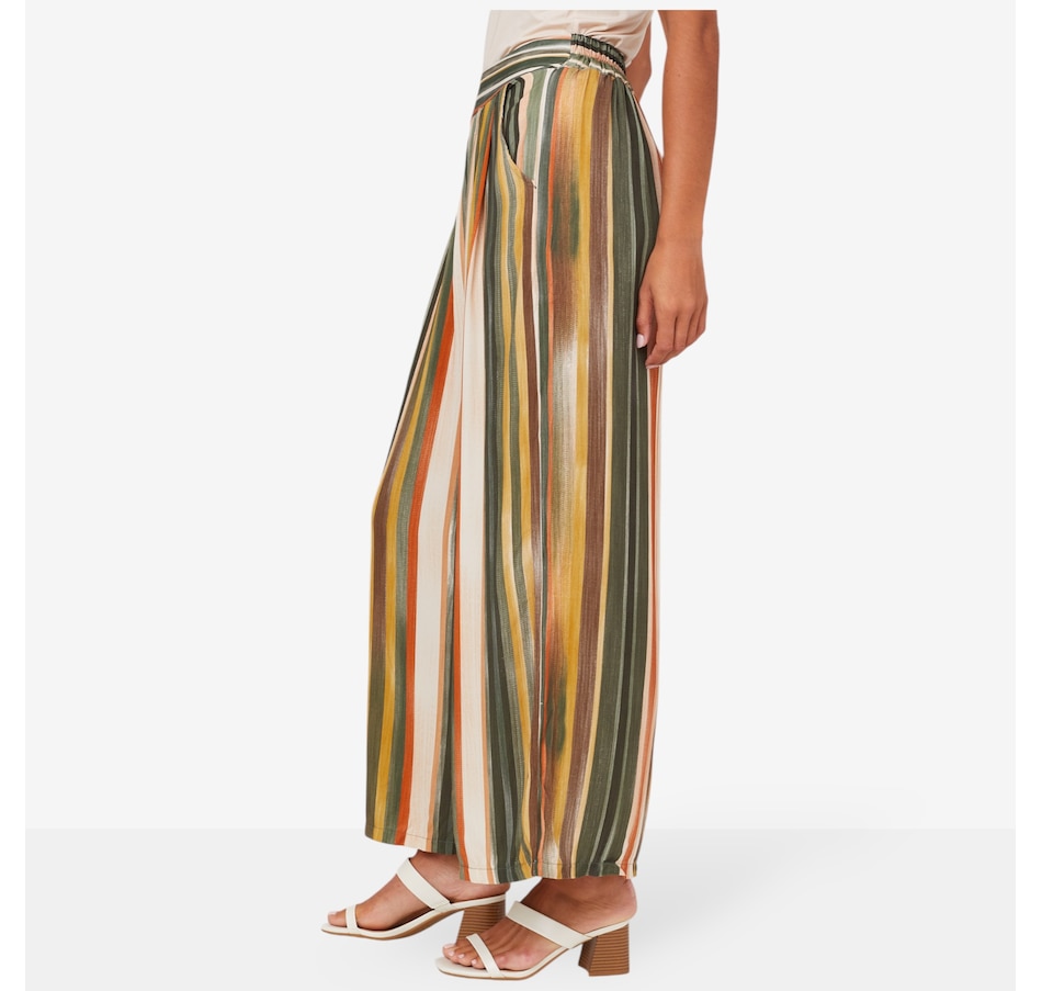 Image 102891_ALTMORE1.jpg, Product 102-891 / Price $64.88, M Made In Italy Pull-On Wide Leg Stripped Pant from M Made in Italy on TSC.ca's Fashion department