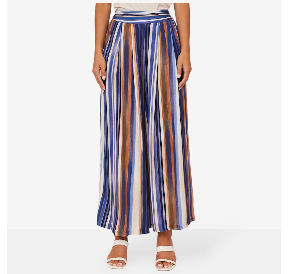 Image 102891_GLASE.jpg, Product 102-891 / Price $64.88, M Made In Italy Pull-On Wide Leg Stripped Pant from M Made in Italy on TSC.ca's Fashion department