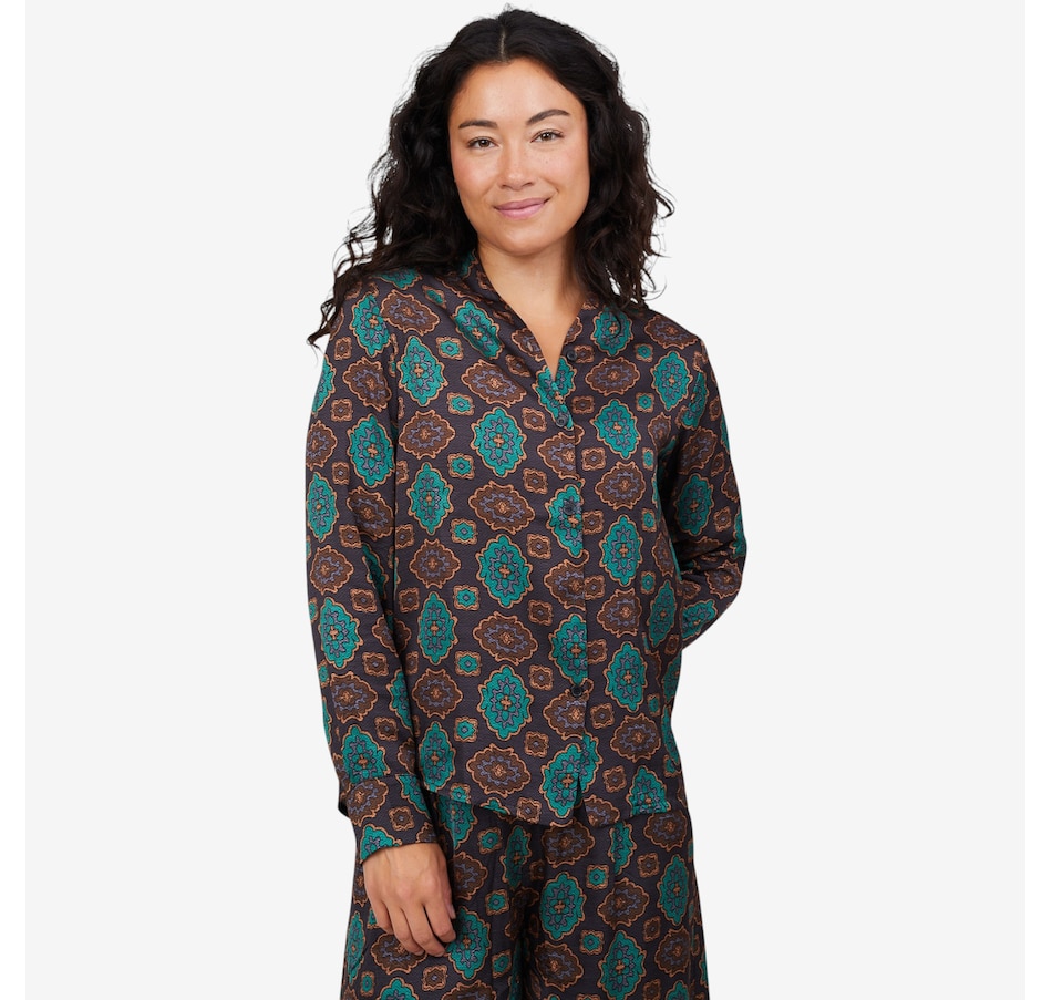 Image 102910_EMETE.jpg, Product 102-910 / Price $69.88, M Made In Italy Printed V-Neck Button Down Shirt from M Made in Italy on TSC.ca's Fashion department