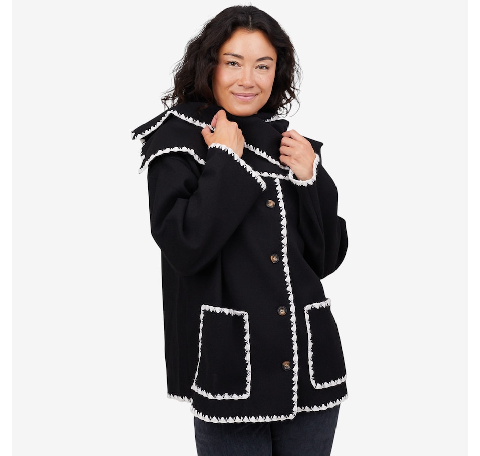 Image 102912_ALTMORE2.jpg, Product 102-912 / Price $44.33, M Made In Italy Button Down Coat and Scarf with Decorative Stitching from M Made in Italy on TSC.ca's Fashion department