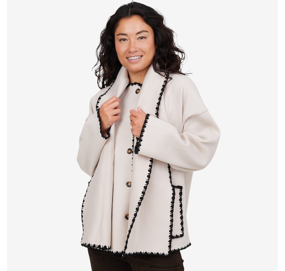 Image 102912_ALTMORE4.jpg, Product 102-912 / Price $44.33, M Made In Italy Button Down Coat and Scarf with Decorative Stitching from M Made in Italy on TSC.ca's Fashion department