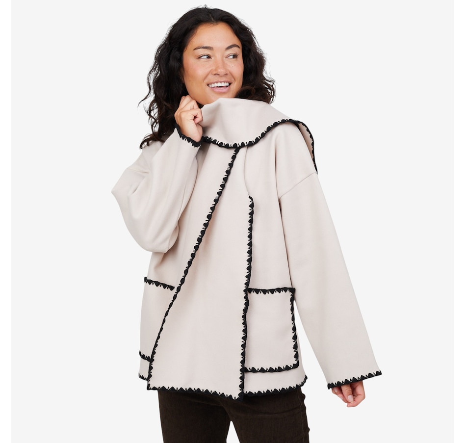 Image 102912_ALTMORE6.jpg, Product 102-912 / Price $44.33, M Made In Italy Button Down Coat and Scarf with Decorative Stitching from M Made in Italy on TSC.ca's Fashion department