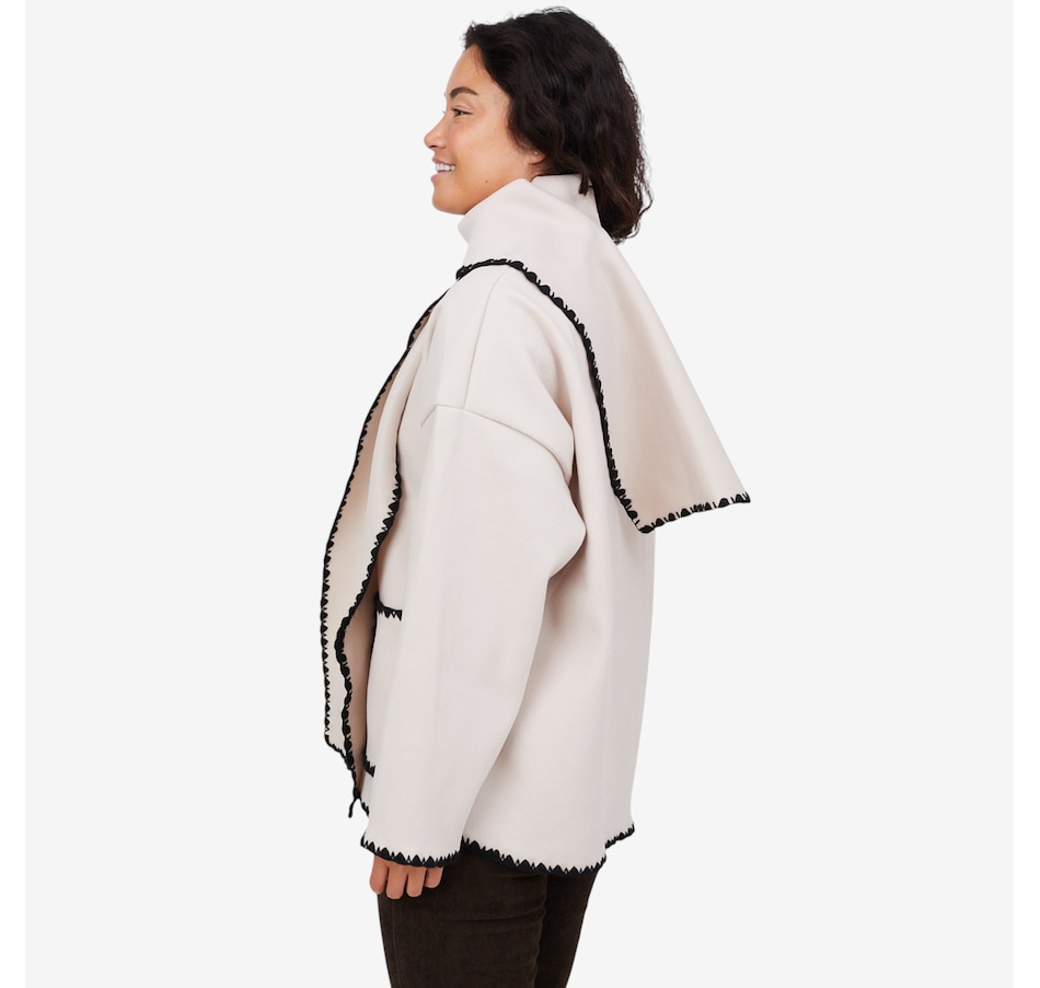 Image 102912_ALTMORE8.jpg, Product 102-912 / Price $44.33, M Made In Italy Button Down Coat and Scarf with Decorative Stitching from M Made in Italy on TSC.ca's Fashion department