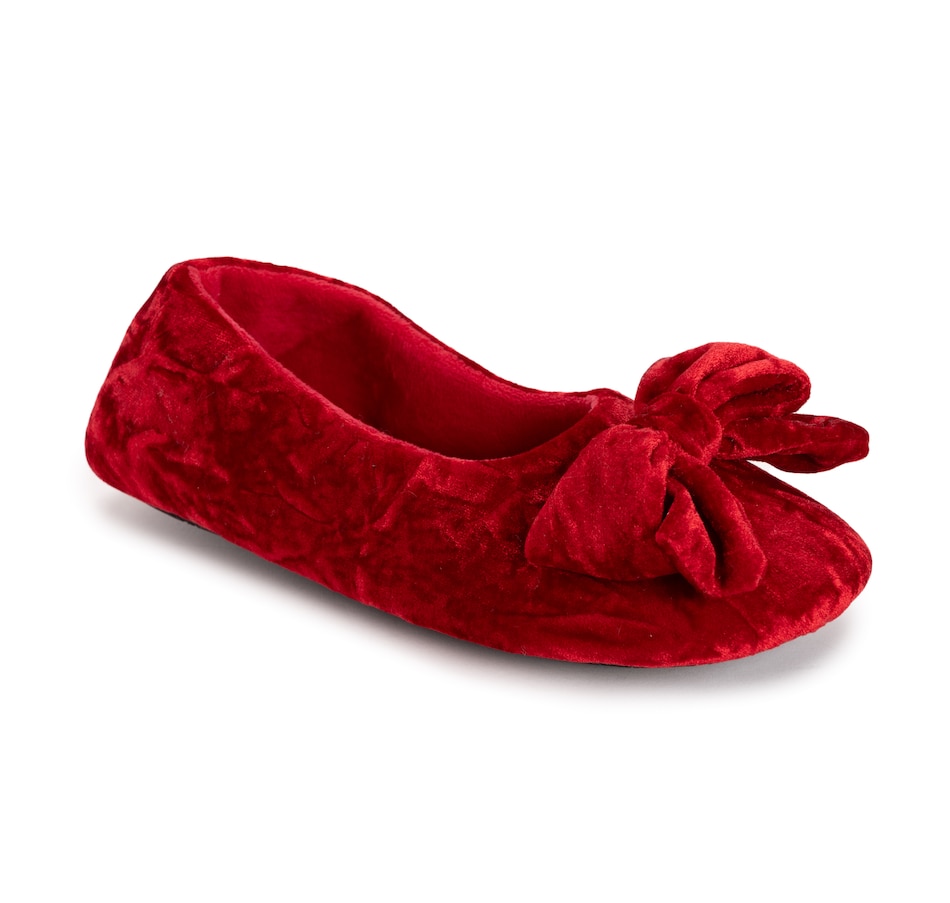 Image 102921_RED.jpg, Product 102-921 / Price $29.99, Muk Luks Crushed Velvet Ballerina Slipper from Muk Luks on TSC.ca's Shoes department