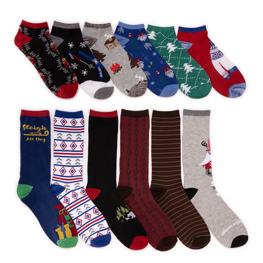 Image 102924_FESMT.jpg, Product 102-924 / Price $9.33, Muk Luks Men's 12 Days of Christmas Socks from Muk Luks on TSC.ca's Fashion department