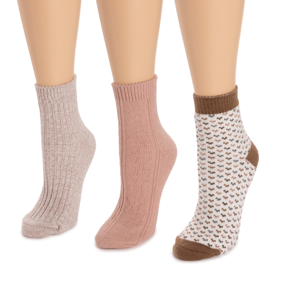 Image 102927_ALTMORE1.jpg, Product 102-927 / Price $29.99, Muk Luks Women's Quarter Crew Microfibre Socks (set of 3) from Muk Luks on TSC.ca's Fashion department