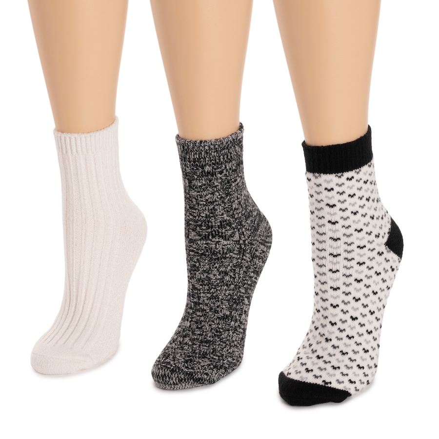 Image 102927_ALTMORE2.jpg, Product 102-927 / Price $29.99, Muk Luks Women's Quarter Crew Microfibre Socks (set of 3) from Muk Luks on TSC.ca's Fashion department