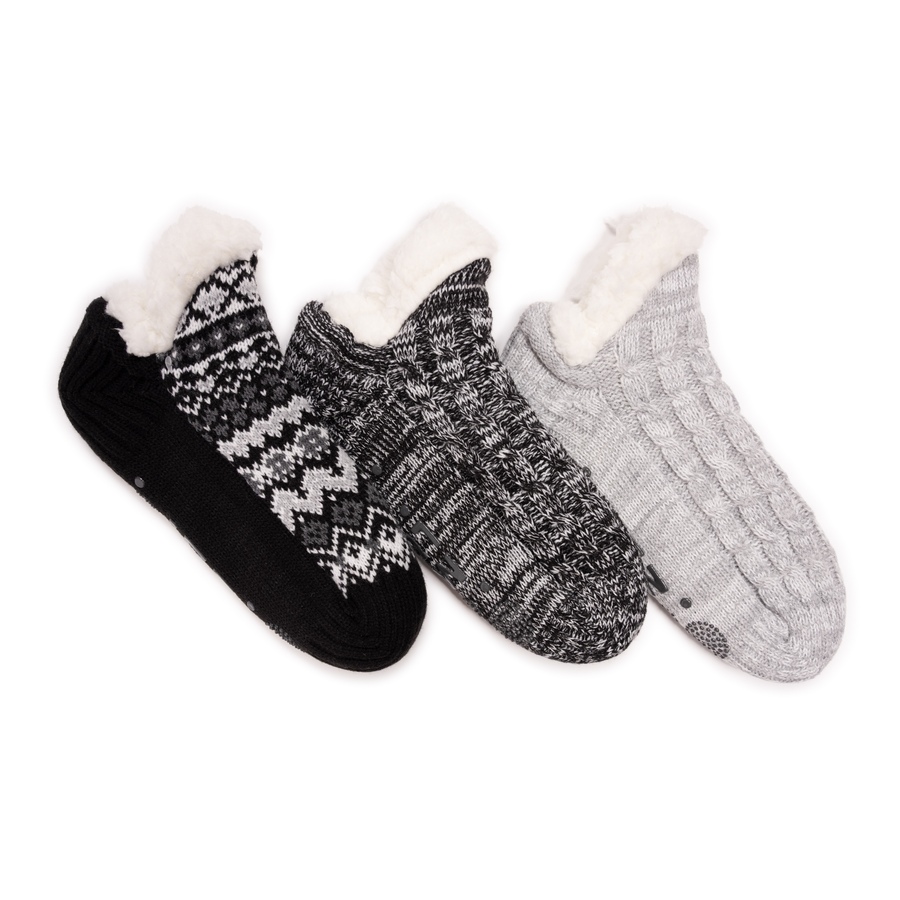 Image 102928_BLK.jpg, Product 102-928 / Price $19.33, Muk Luks Women's Aloe Infused Shortie Cabin Socks (set of 3) from Muk Luks on TSC.ca's Fashion department