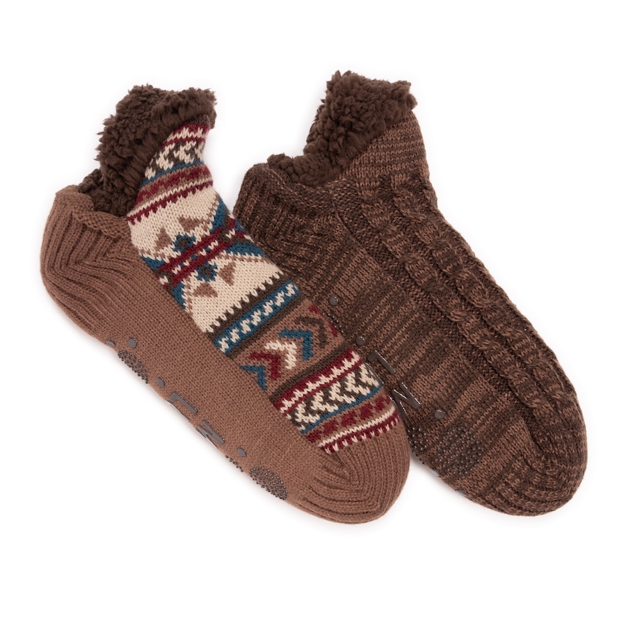 Image 102929_BRN.jpg, Product 102-929 / Price $19.88, Muk Luks Men's Aloe Infused Shortie Cabin Socks (set of 2) from Muk Luks on TSC.ca's Fashion department