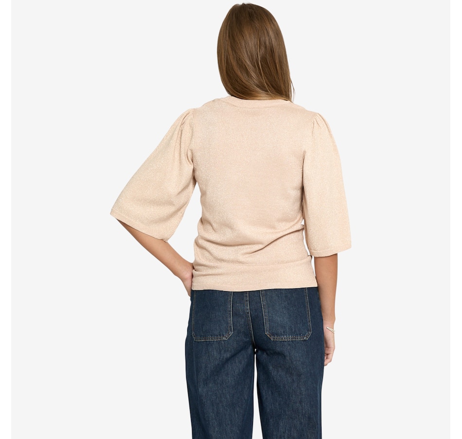 Image 102938_ALTMORE1.jpg, Product 102-938 / Price $100.00, Peppercorn Glenda Remi Short Sleeve Metallic Knit Top from Peppercorn on TSC.ca's Fashion department
