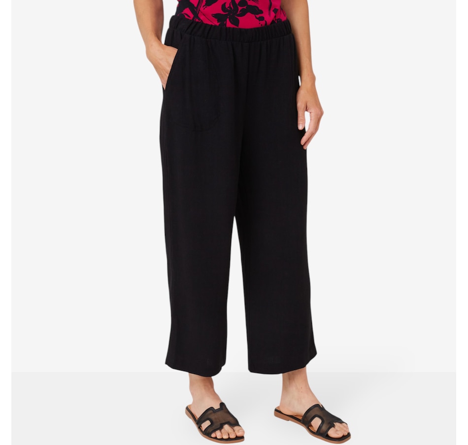 Image 102952_BLK.jpg, Product 102-952 / Price $24.33, Mr. Max Magic Linen Wide Leg Crop Pant from Mr. Max on TSC.ca's Fashion department