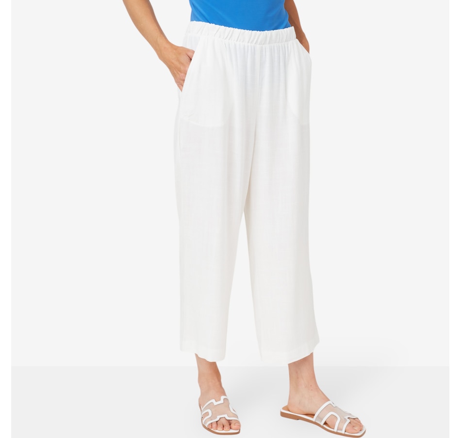 Image 102952_IVR.jpg, Product 102-952 / Price $24.33, Mr. Max Magic Linen Wide Leg Crop Pant from Mr. Max on TSC.ca's Fashion department