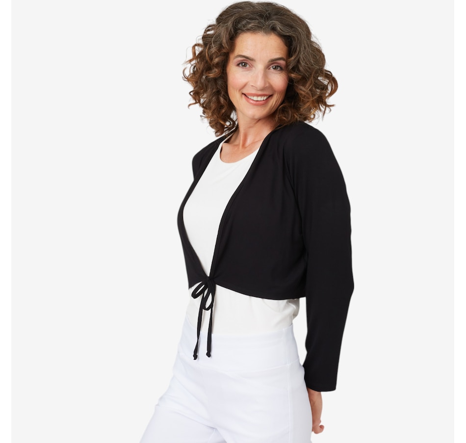Image 102954_BLK.jpg, Product 102-954 / Price $19.33, Mr. Max Ultra Modal Tie Front Bolero from Mr. Max on TSC.ca's Fashion department