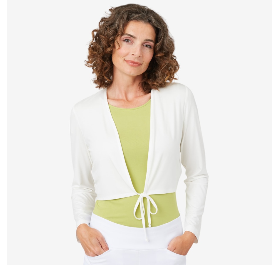 Image 102954_IVR.jpg, Product 102-954 / Price $19.33, Mr. Max Ultra Modal Tie Front Bolero from Mr. Max on TSC.ca's Fashion department