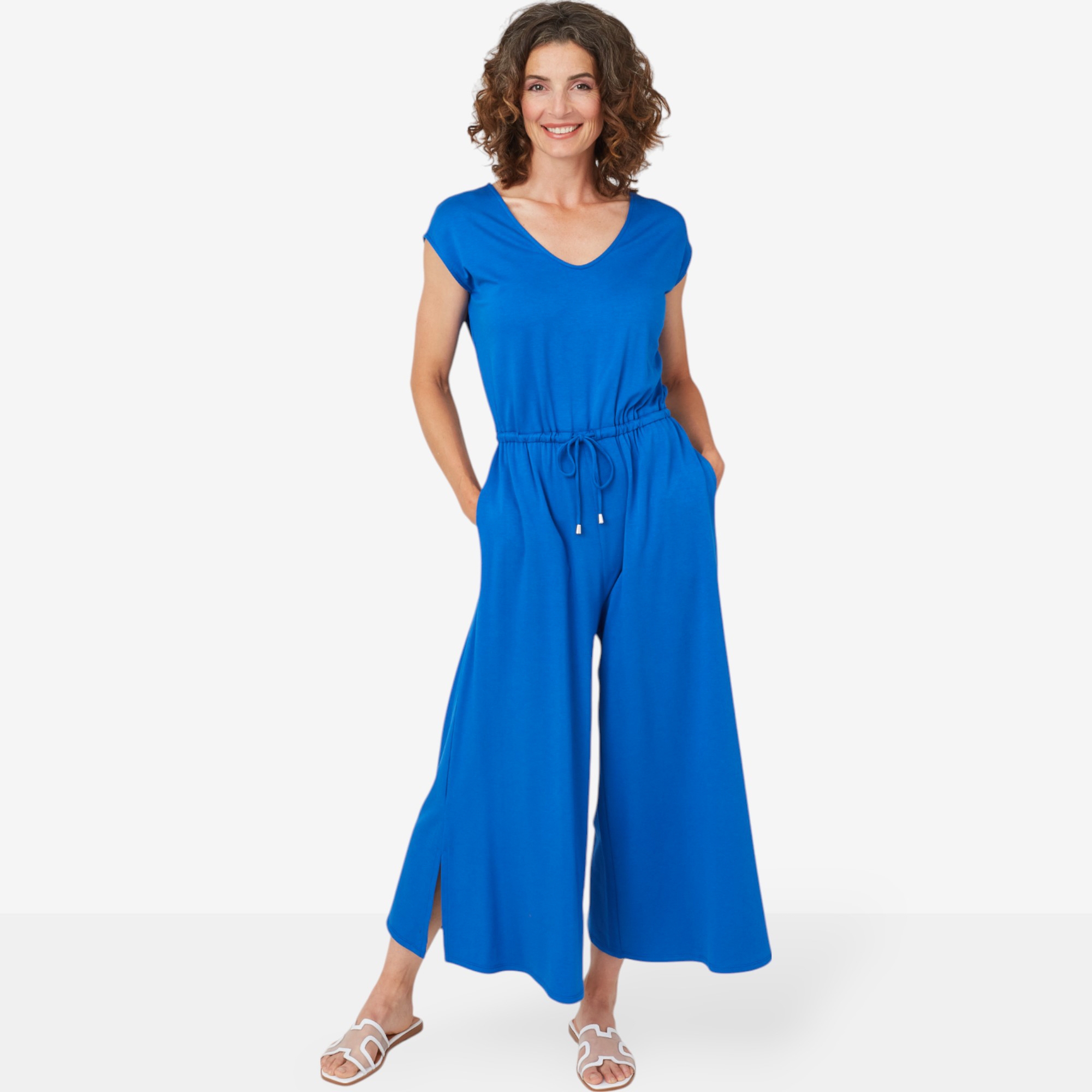 Mr. Max Bamboo Cotton Cap Sleeve Crop Jumpsuit - TSC.ca