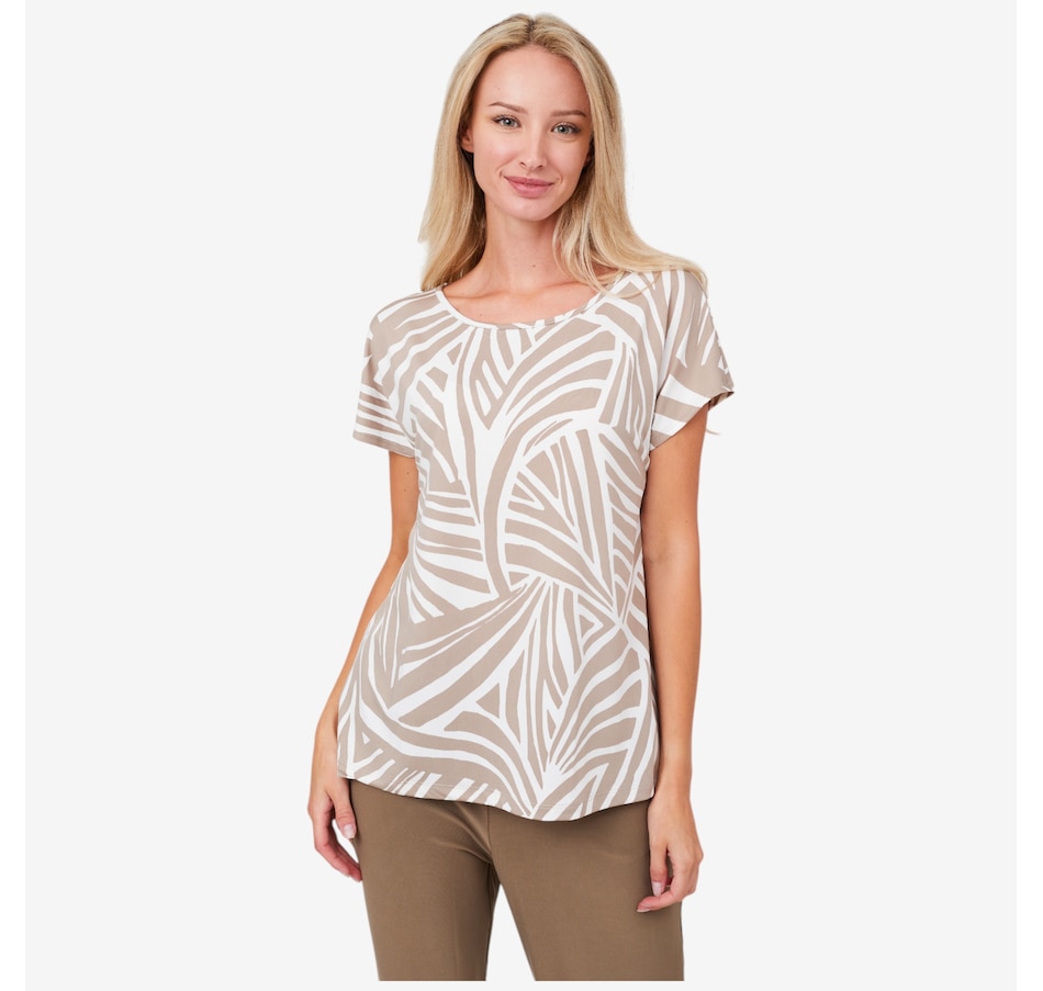 Image 103004_STOEU.jpg, Product 103-004 / Price $34.88, Kim & Co. Printed Brazil Knit Signature Short Sleeve Top from Kim & Co. on TSC.ca's Fashion department