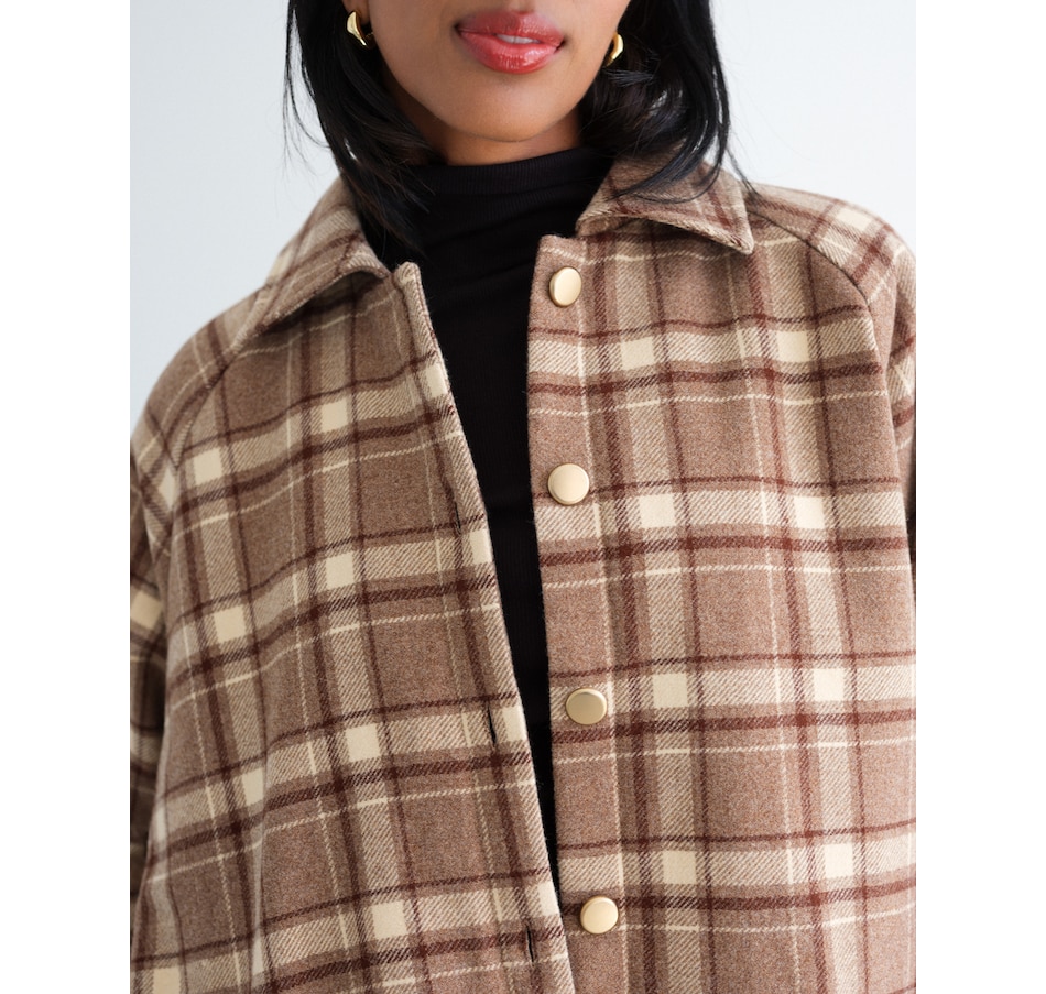 Image 103017_ALTMORE1.jpg, Product 103-017 / Price $209.00, Brunette The Label Plaid Jacket With Gold Buttons from Brunette The Label on TSC.ca's Fashion department