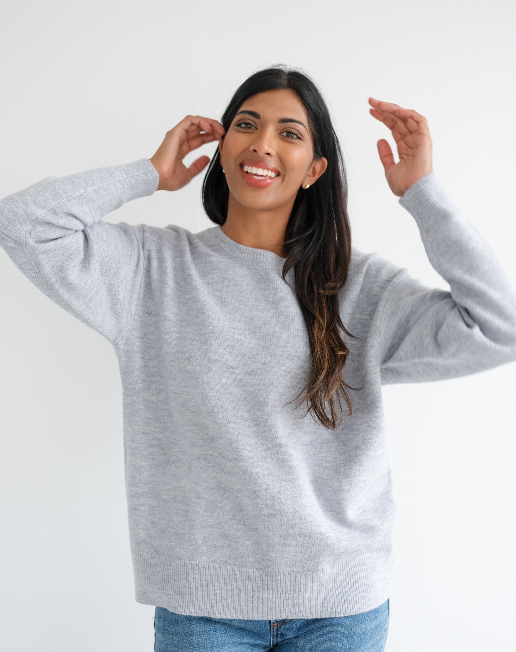 Brunette The Label Oversized Knitted Crew Neck Sweater - TSC.ca